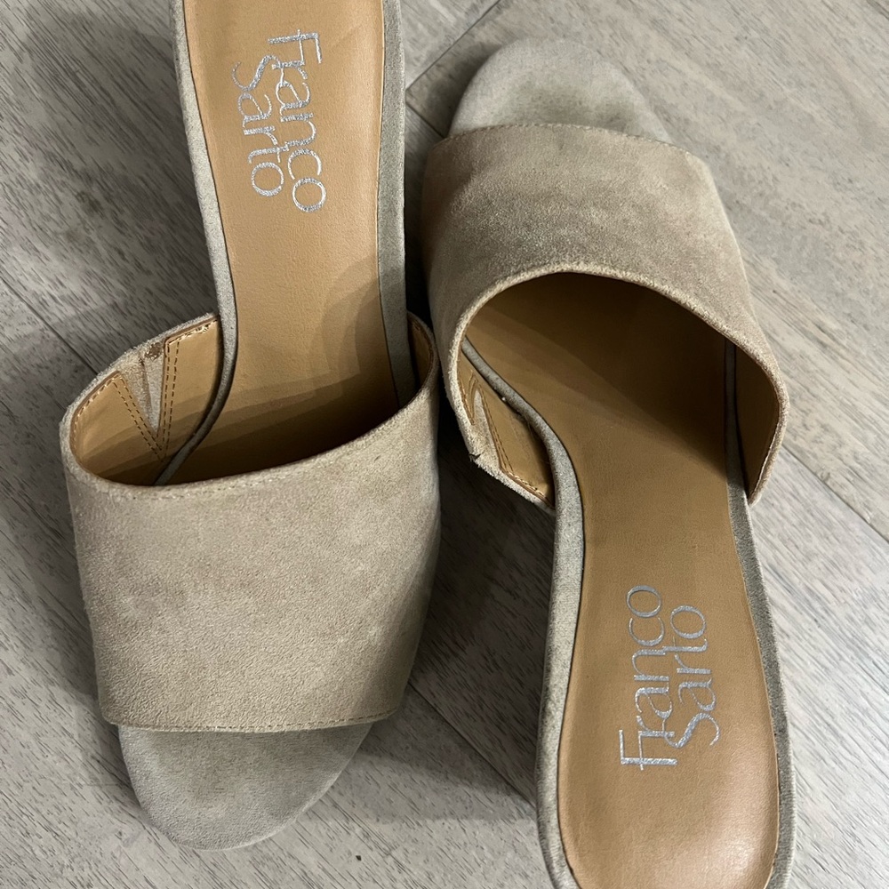 Franco Sarto Women's Beige Mules